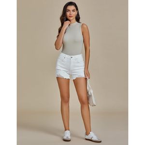 2025 taille haute femmes Skinny Jean Shorts à la mode été décontracté déchiré coupure extensible Denim Jorts en détresse - Product Image 3