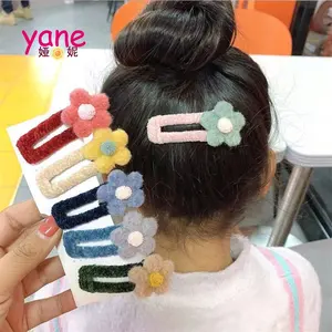 Manufacturer wholesale fabric hairpins toddlers hair clips flower shaped kids hair clip