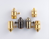 Lampu Holder E26 E27 Retro Tembaga Murni Kuningan Dua Cincin Aksesoris Penerangan Terlaris
