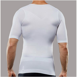 Camiseta Moldeadora de Manga Corta para Hombre, Sin Costuras, Control de Abdomen, Delgada, Transpirable, Absorbe la Humedad, Tallas S M L XL 2XL 3XL, Blanca, Negra, Azul - Product Image 3