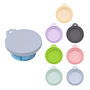 Custom Logo Color Reusable Silicone Airtight Eco-friendly Solid Portable Pet Food Saver Lid Food Grade <b>Can</b> Cover - Product Image 4