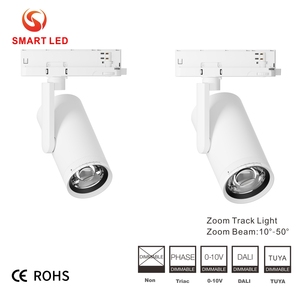 European 10-55Degree Zoom Dimmable Aluminum Track Light LED 15W Office Building Minimalist Ceiling Spot <b>Lighting</b> - Product Image 1
