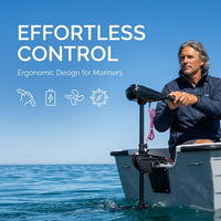 Moteur hors-bord électrique portable silencieux noir en gros, à montage rapide, pour bateau marin, moteur de traîne, propulsion par transom