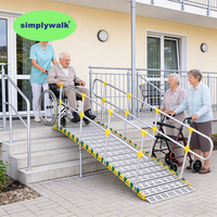 Rampe modulaire Simplywalk 500 kg, longueur 3,05 m, surface antidérapante, rampe d'accès aux escaliers, OEM, test de charge SGS
