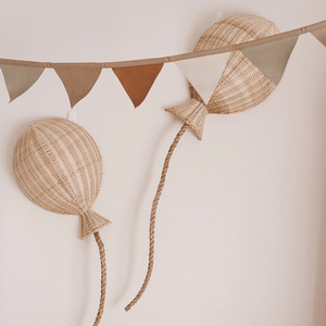 Rattan Woven <b>Balloon</b> Wall Decoration <b>Round</b> Natural Color For Childrens Room Home Decor Hanging Items - Product Image 1