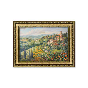 Art Mural Antique-<span class=keywords><strong>Fleurs</strong></span> Sauvages Vintage Peinture à l'Huile Téléchargement Numérique Imprimable Pays Champ Prairie Paysage Rivière Peint À La Main - Product Image 1