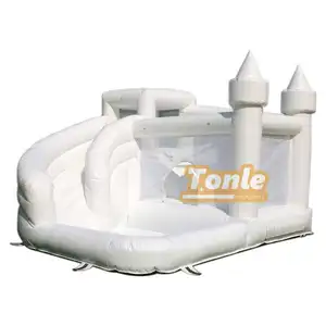 Commercial White Bounce House Water Slide Inflatable Wedding Bouncer Jumping Castle For Party Rental