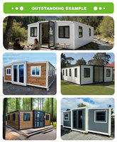 Casa Contenedor de Lujo Expandible, Casa Modular, Sala de Expansión de Doble Ala, Casa Contenedor Móvil Expandible