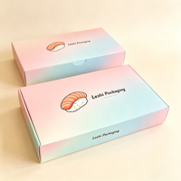 Boîtes à lunch en papier écologiques en gros pour pâtisseries, boulangeries, crêpes, sushis, gaufres, sauces chocolatées, avec insert et pelliculage mat