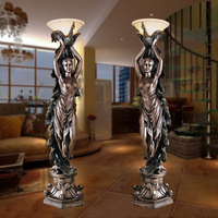 Lampe de statue antique en laiton pour décoration de jardin, fabriquée en Chine
