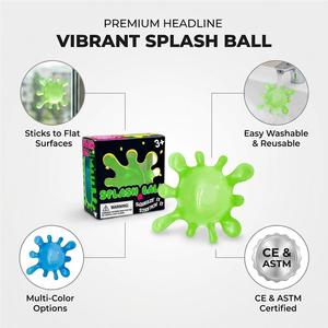 Wholesale Custom Neon Virus Splat <b>Ball</b> <b>Sticky</b> TPR Water Filled Squeeze Splash <b>Ball</b> For Office Stress Relief - Product Image 2