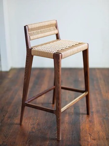 JP Tabouret haut nordique en bois massif de style moderne sans accoudoirs <span class=keywords><strong>Chaise</strong></span> de bar <span class=keywords><strong>Chaise</strong></span> de <span class=keywords><strong>café</strong></span> - Product Image 2