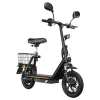 EEC Sertifikalı 500W 48V 13Ah 40km/s TWOFISH M5 PRO-E Elektrikli Scooter 30km Menzil 12 inç Lastikler, Koltuk ve Arka Sepetli