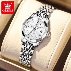   Montre de luxe OEM 9998 en acier inoxydable pour homme, étanche, calendrier, lumineuse, élégante, cadeau, montre à quartz pour femme - Product Image 2