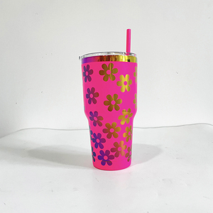 Cadeaux pour la fête des mères Logo personnalisé Gravure arc-en-ciel 30oz Gobelet multicolore arc-en-ciel 30oz Gobelet isolé sous vide - Product Image 5