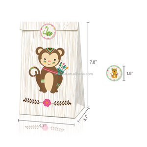 Huancai-bolsas de fiesta de animales para niños, bolsas de estilo indio, Selva, bosque, 24 paquetes - Product Image 5