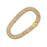Fermoir à ressort carré en laiton plaqué or VK147, accessoires de bricolage pour chaussures, fermoir de bijoux en zircon complet