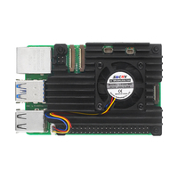 Raspberry beri Pi 5 casing logam kotak pelindung, pendingin pasif dan aktif dengan kipas pendingin PWM untuk Rapi 5