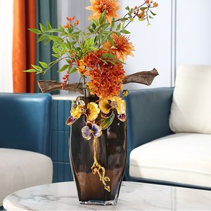 Vase en émail de luxe léger, décoration créative pour la maison, salon, entrée, ornement en métal peint à la main - Product Image 4