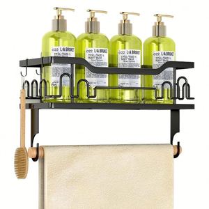 Luxury Hardware 5 Pack Hanging Bathroom Corner <b>Shower</b> Caddy Stainless Steel Bathroom Shelf Organizer Self Adhesive for Bathroom - Product Image 2
