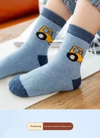 Kaos Kaki Rajut Anak Musim Dingin Motif Kucing Lucu, Bahan Fleece Terry, Untuk Anak Laki-laki dan Perempuan, Model Sporty, Sekali Pakai