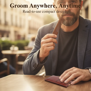 Pettine Pieghevole Portatile in Legno di Sandalo Rosso a Prezzo di Fabbrica, Pettine Classico Personalizzato per Barba da Uomo per Uso Domestico o da Salone - Product Image 6