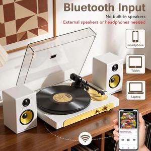 Tourne-disque tout-en-un avec son Hi-Fi, plateau antidérapant et stylet MM - Product Image 5