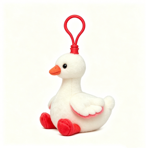 Porte-clés personnalisé en peluche de canard blanc, mini breloque de sac en forme de canard, jouet en peluche de canard moelleux à suspendre, petit animal en peluche de canard avec clip - Product Image 4