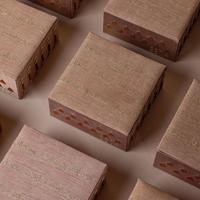 Boîte à dessert personnalisée carrée avec logo en ruban, pour Baklava aux dattes, en tissu brodé perlé, pour le stockage des dattes