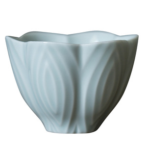 Ceramic <b>Teacup</b> Magnolia Pattern Embossed Tasting Cup Kung Fu Tea Set Single Pu'er Tea Bowl Hand Made Superior Quality - Product Image 5