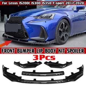 ชุดกันชนหน้าสำหรับรถยนต์3ชิ้นคุณภาพสูงชุดอุปกรณ์สปอยเลอร์สำหรับ Lexus IS200t IS300 IS350 F-Sport 2017-2020 Deflector LIPS FINS GUARD - Product Image 1