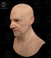 Masque Chauve en Silicone Réaliste de Haute Qualité – Design Chauve et Plissé pour Homme, Réutilisable, Respirant, Écologique, Confortable, pour Fêtes et Jeux de Rôle