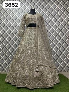 ชุด lehenga choli ผ้าทอลายจอร์เจียสวยงามสำหรับงานแต่งงานแบบชาวปากีสถาน - Product Image 5
