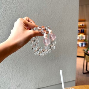 Natural Clear Quartz Rose Quartz <b>Bracelet</b> With Pearl Beads Crystal <b>Bracelet</b> Women Elegant <b>Healing</b> Energy Jewelry Daily Gift - Product Image 3