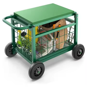 바퀴가 달린 새로운 롤링 가든 작업석 좌석이있는 업그레이드 된 헤비 듀티 가든 카트-노인을위한 정원 롤링 스툴 휠 - Product Image 6