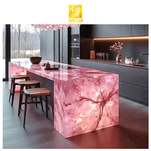 ألواح رخام طبيعي خفيف بسعر المصنع من بوتون ستون، أسطح عمل من العقيق الوردي الشفاف - Product Image 2