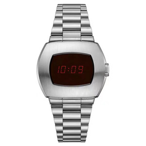 <span class=keywords><strong>Montre</strong></span> numérique carrée pour hommes Grands <span class=keywords><strong>chiffres</strong></span> Calendriers Cadran Grand visage Montres LED étanches en acier inoxydable - Product Image 1