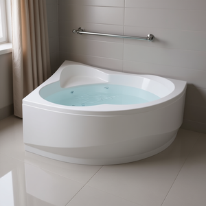 อ่างอาบน้ำทรงครึ่งวงกลมแบบสมมาตร ขนาด 135 x 135 ซม. พร้อมโครงสำหรับห้องน้ำ - Product Image 3