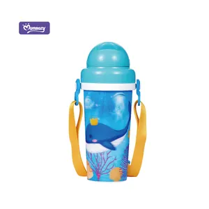 כוס מים לתינוק ללא BPA לילדים מותאם אישית PP ילדים בדרגת מזון 350 מ""ל כוס גוף בטקסטורה מט כוס קש בקבוק מי שתייה