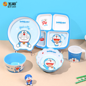Doraemon Children's Divided Plate Melamine Square Cartoon Design Kids Dining Set - Product Image 2