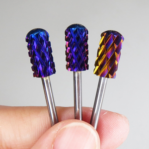 Punte per unghie in tungsteno arcobaleno 4XC strumenti per lucidare strumenti per Manicure con testa viola in carburo di riparazione e rimozione di chiodi - Product Image 4