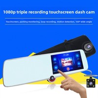 Caméra de tableau de bord DVR pour voiture avec détection de mouvement, enregistrement en boucle, caméra avant et arrière, 10 43'' 1080P 140°
