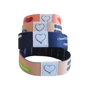 Fabricación de pulseras de tela elástica de lujo NFC impreso pulsera elástica barato personalizado poliéster evento Festival muñequera - Product Image 5