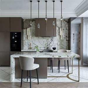 Meubles de cuisine en bois massif pratiques de l'usine de Hangzhou, grand espace, armoires de cuisine, réfrigérateur, rangement pour l'étranger - Product Image 2