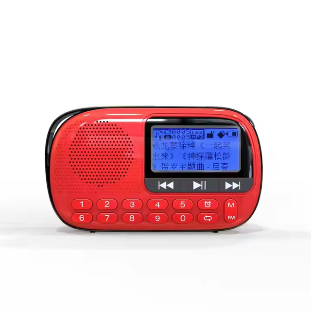 FM Portable Digital Radio MP3 Player with Flashlight Plastic Material Music Loudspeaker TF Card USB Slot Rechargeable Battery