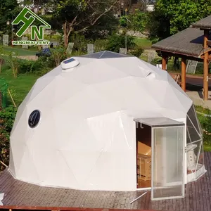 Luxury Pu Leather Insulation Hotel Igloo Tent Pop Up Geodesic Gazebo Resort Camping Dome Tent with Door Canopy