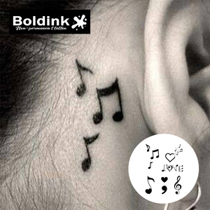<span class=keywords><strong>Tatuaje</strong></span> Semipermanente <span class=keywords><strong>de</strong></span> Tinta Jagua con Diseño <span class=keywords><strong>de</strong></span> Nota Musical <span class=keywords><strong>Clave</strong></span> <span class=keywords><strong>de</strong></span> <span class=keywords><strong>Sol</strong></span> y Corazón Detrás <span class=keywords><strong>de</strong></span> la Oreja, Resistente al Agua, Larga Duración (2 Semanas) - Product Image 2