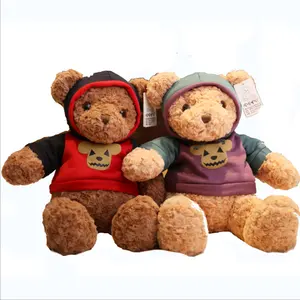 Hot Sale custom Stuffed Plush Animals Toys Baby Safety plushie Cuddly Hoodie Bear Toy luxury rose teddy bear for valentine day
