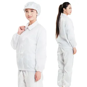 electronics workshop anti-static clothing cleanroom esd coveralls dust proof suit esd jacket anti-heat work suit workwear