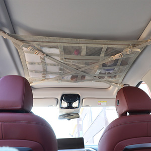 Sac de rangement élastique en filet noir pour coffre de voiture, support de chargement en maille, pochette de rangement pour voiture, filet de plafond en maille - Product Image 5